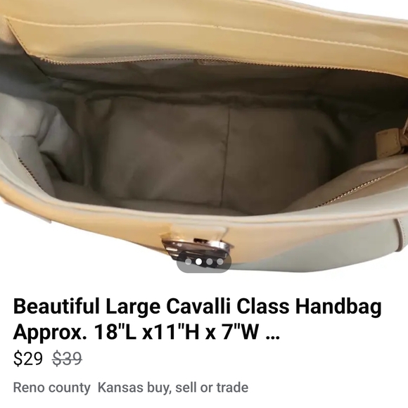 Cavalli Class Beige Tote Bag - Picture 3 of 5